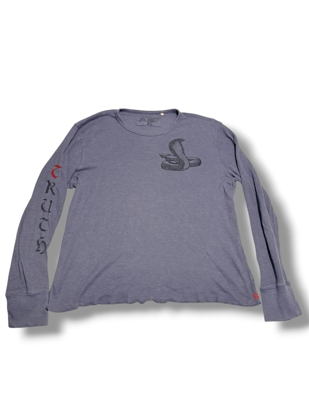 GUESS Cobra Graphic Ribbed Long-Sleeve Top – Size XL